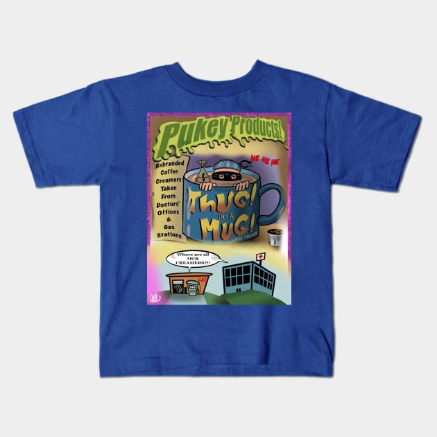 Pukey products  54 "Thug in a Mug" Kids T-Shirt by Popoffthepage
